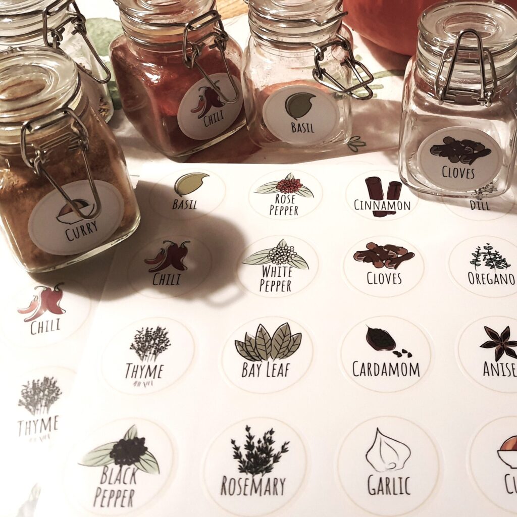 Kitchen label stickers